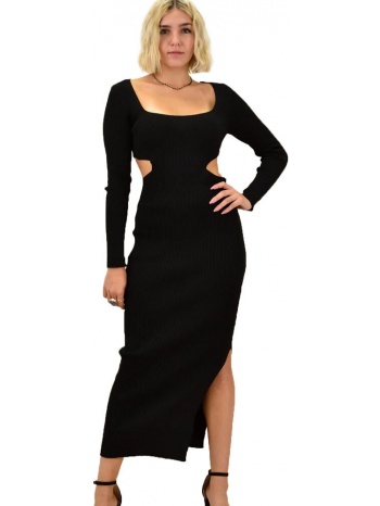 γυναικείο φόρεμα με άνοιγμα στην πλάτη μαύρο 18143