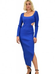 γυναικείο φόρεμα με άνοιγμα στην πλάτη μπλε ρουά 18145