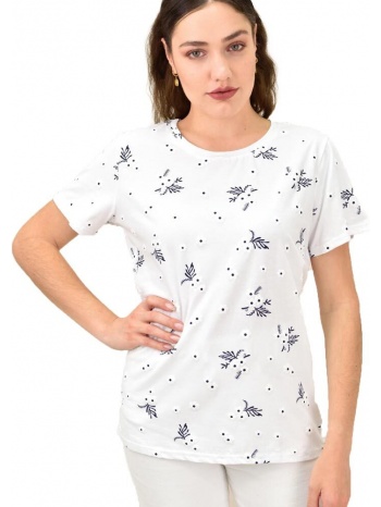 γυναικεία μπλούζα με λουλούδια λευκό 15200