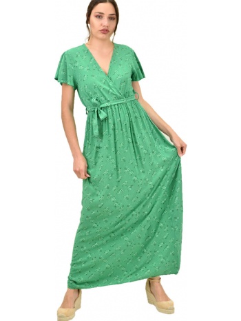 γυναικείο φόρεμα φλοράλ κρουαζέ πράσινο 15395