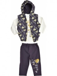 παιδικό σετ φόρμας με σχέδιο καρδιές κίτρινο 17149