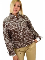 μπουφάν με σχέδιο καφέ ...