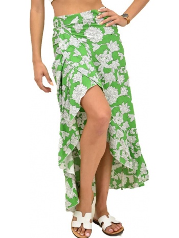 κρουαζέ φούστα φλοράλ πράσινο 16770