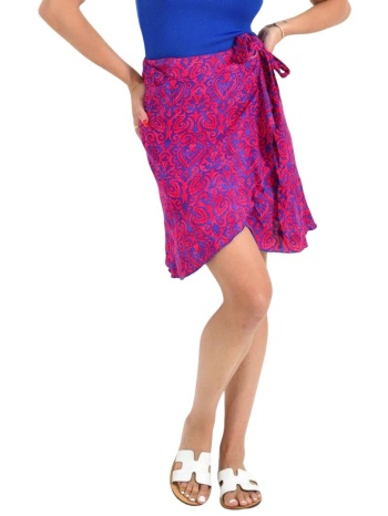 φούστα με εμπριμέ σχέδιο φούξια 26567