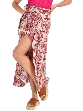 φούστα με εμπριμέ σχέδιο φούξια 26557