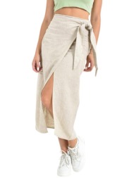 λινή φούστα-παρειό με ...