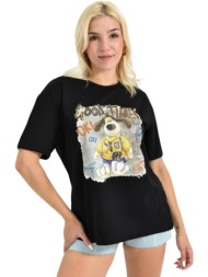 t-shirt με στάμπα & τρουκς μαύρο 26633