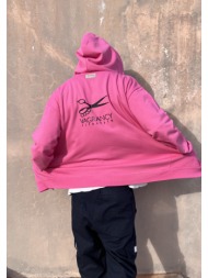 3d logo pink hoodie jacket