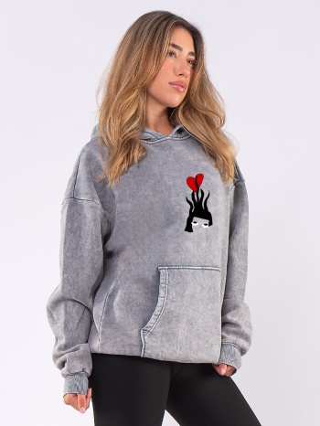 c1074 | emotional damage - hoodie γκρι c1074