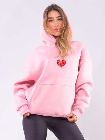 c1073 | the lovers club - hoodie ροζ c1073