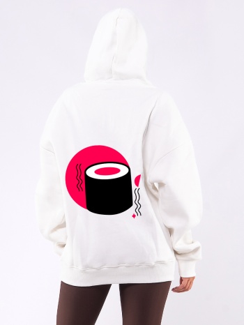 c1082 | sushi - hoodie άσπρο c1082