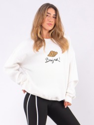 c1083 | bonjour - crewneck άσπρο c1083