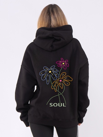 c1092 | soul - hoodie μαύρο c1092