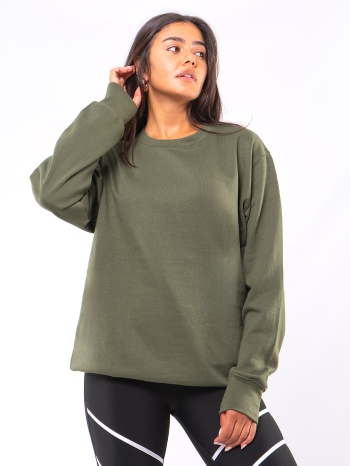 c1091 | plain - crewneck χακί c1091 σε προσφορά