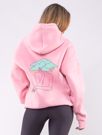 c1080 | beautiful mess - hoodie ροζ c1080