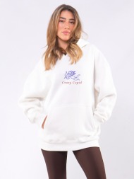 c1107 | crazy cupid - hoodie άσπρο c1107