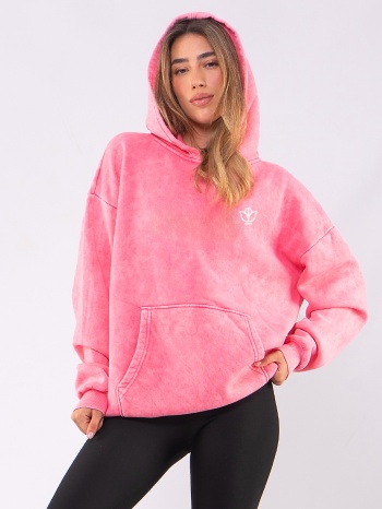 c1106 | flower logo - hoodie ροζ c1106 σε προσφορά