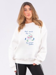 c1115 | problem - crewneck άσπρο c1115