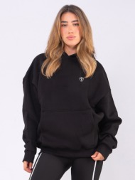 c1116 | flower logo 2 - hoodie μαύρο c1116