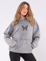 c1100 | butterfly - hoodie γκρι c1100
