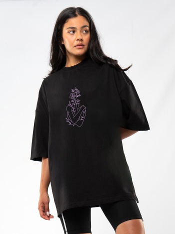 c1124 | blooming self - oversized μαύρο c1124