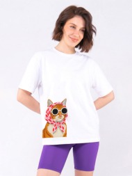 c1137 | miss cat - oversized άσπρο c1137