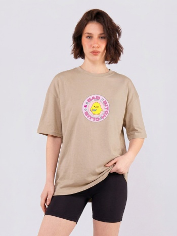 c1157 | bad bitch club - oversized μπεζ c1157