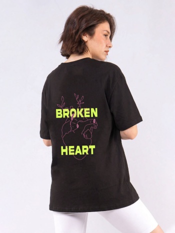 c1159 | broken heart - oversized μαύρο c1159