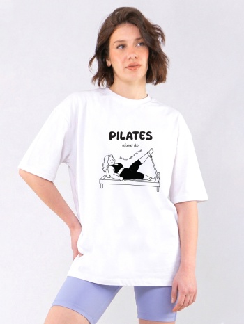c1244 | pilates club - oversized άσπρο c1244