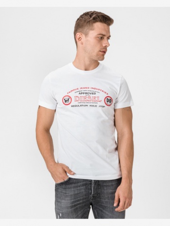 diesel t-diego t-shirt white 100% cotton σε προσφορά