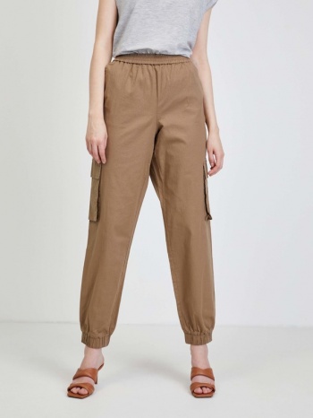 vila allo trousers brown 97% cotton, 3% elastane σε προσφορά