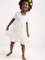 desigual raquel kids dress white 100% cotton