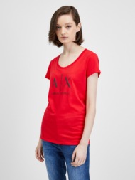 armani exchange t-shirt red 100% cotton