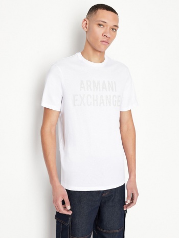 armani exchange t-shirt white 100% cotton σε προσφορά