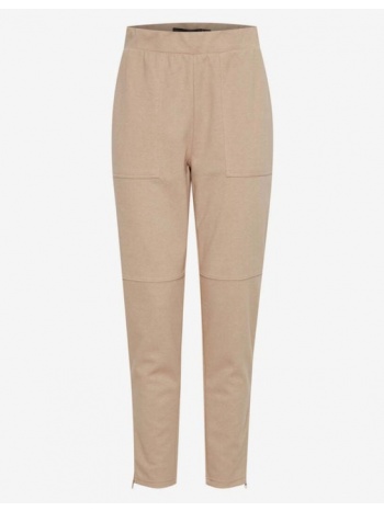 ichi trousers beige 60% recycled polyester, 22% polyester σε προσφορά
