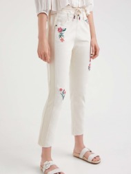 desigual lita trousers white 80 % cotton, 18 % viskoza, 2 % elastane