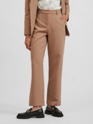 vila britt trousers brown 88% polyester, 12% elastane