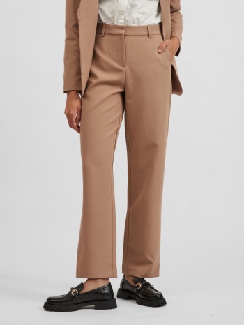 vila britt trousers brown 88% polyester, 12% elastane σε προσφορά