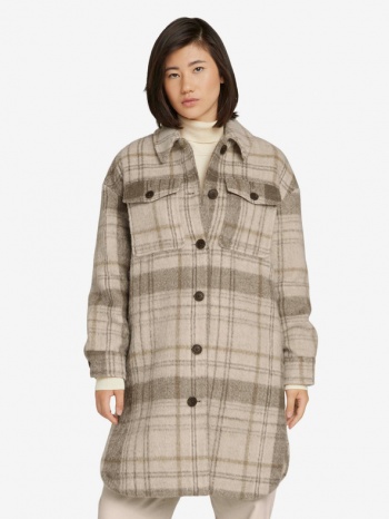 tom tailor plaid coat brown 73% polyester, 15% wool, 7% σε προσφορά