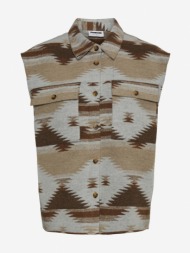 noisy may aztec vest brown 80% recycled polyester, 10% acrylic, 5% nylon, 5% viscose