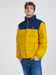 quiksilver wolf shoulder jacket yellow 62% organic cotton, 38% recycled nylon