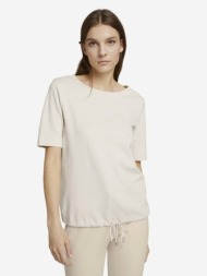 tom tailor denim t-shirt white 81% cotton, 16% polyester, 3% elastane