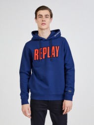 replay sweatshirt blue 100% cotton