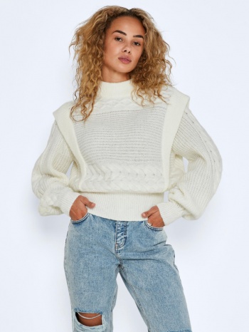noisy may carla sweater white 72% acrylic, 18% polyester σε προσφορά