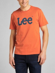 lee wobbly t-shirt orange 100% cotton