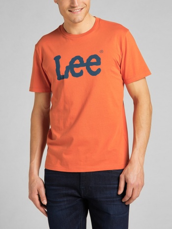 lee wobbly t-shirt orange 100% cotton σε προσφορά