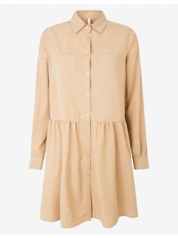 pepe jeans alessa dresses beige 70 % lyocell, 30 % polyester σε προσφορά