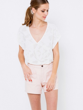 camaieu shorts pink 98% cotton, 2% elastane σε προσφορά