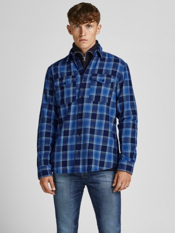 jack & jones bluwoodland shirt blue 100% cotton σε προσφορά