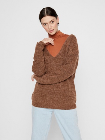 pieces babett sweater brown 50% recycled polyester, 38% σε προσφορά